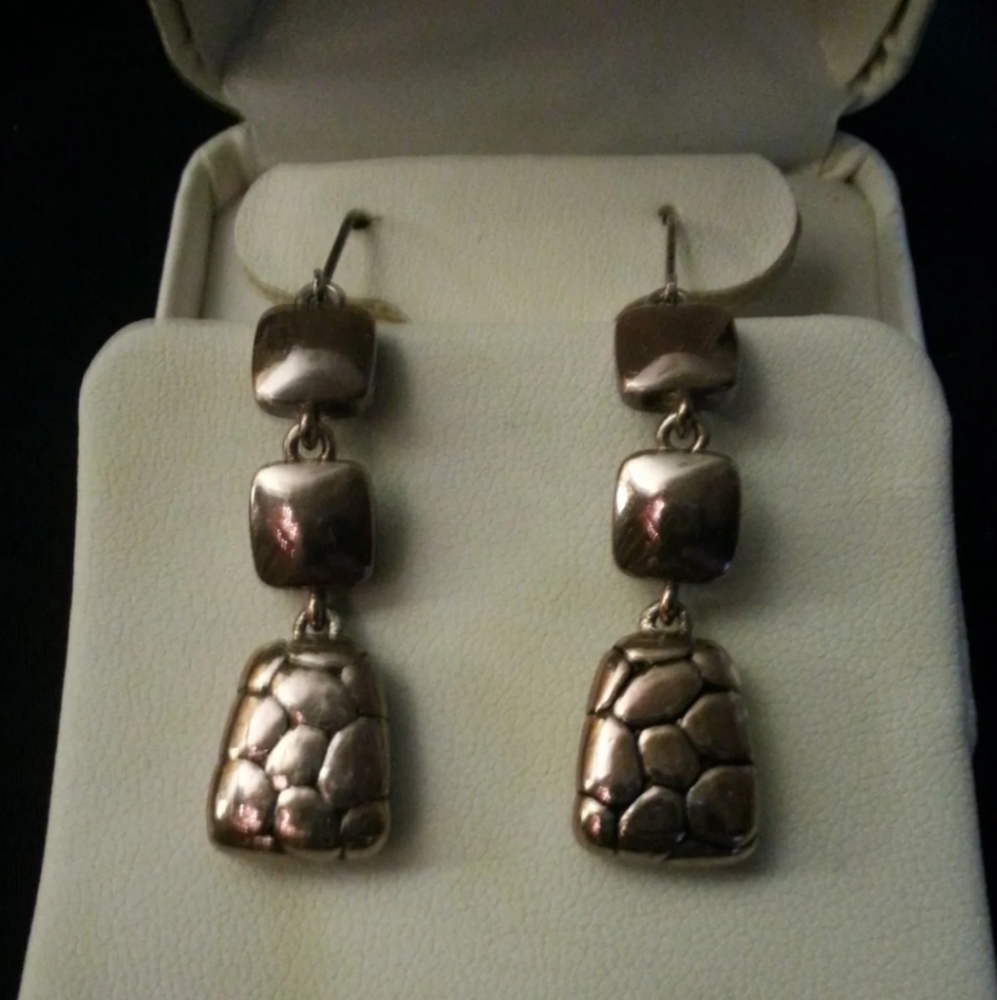 Purplish Metal Dangle Earrings
